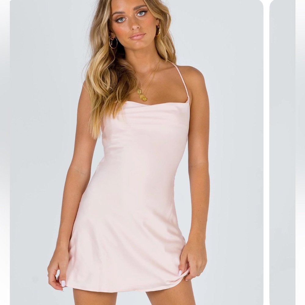 Princess Polly Pink satan mini dress